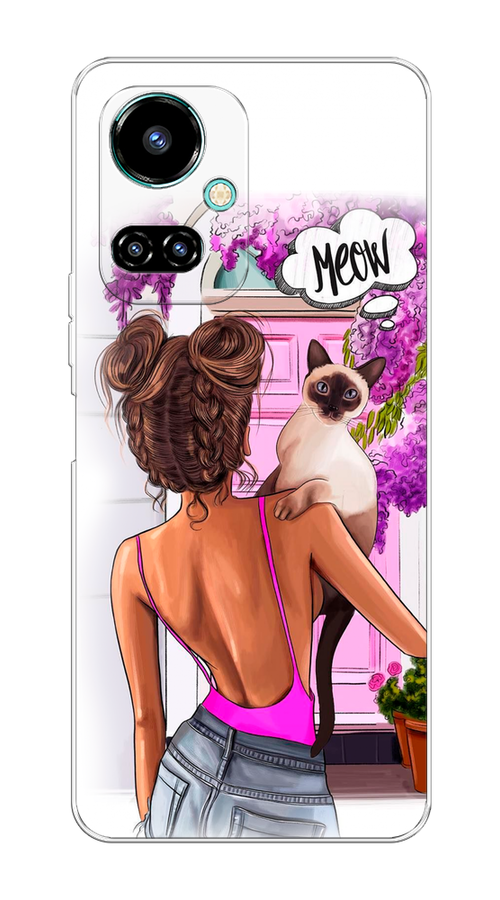 

Чехол Awog на Tecno Camon 19/19 Pro 4G "Девушка с кошкой", Разноцветный, 302250-7