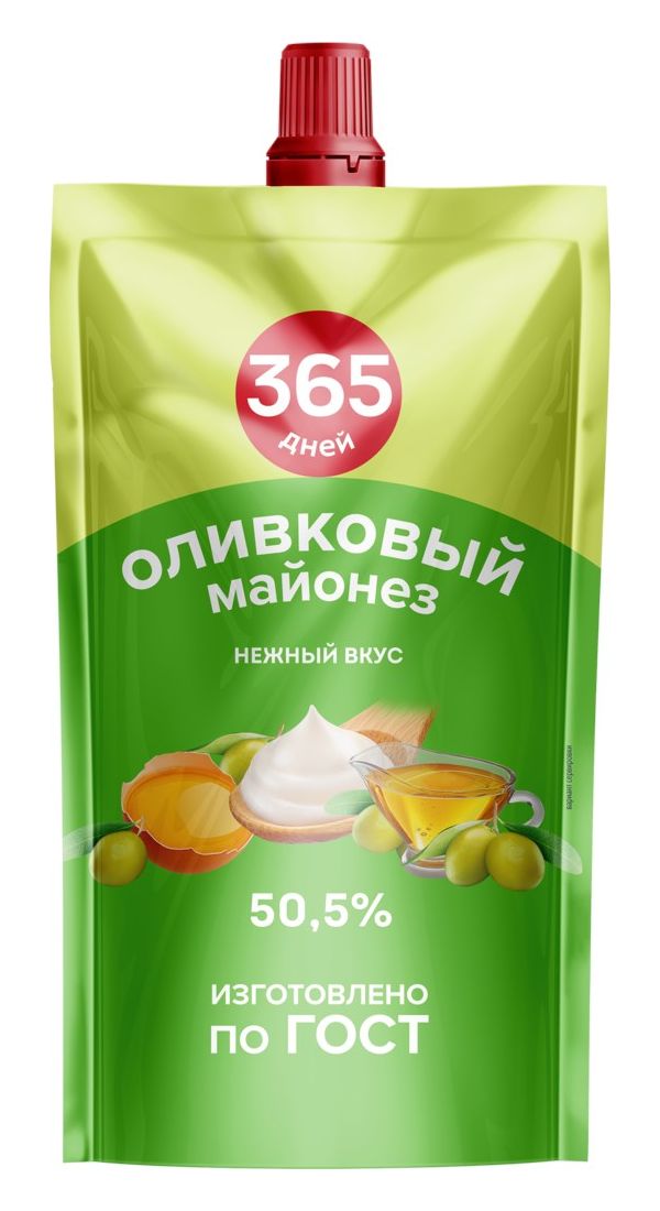 Майонез 365 дней Оливковый 50,5% 180 мл