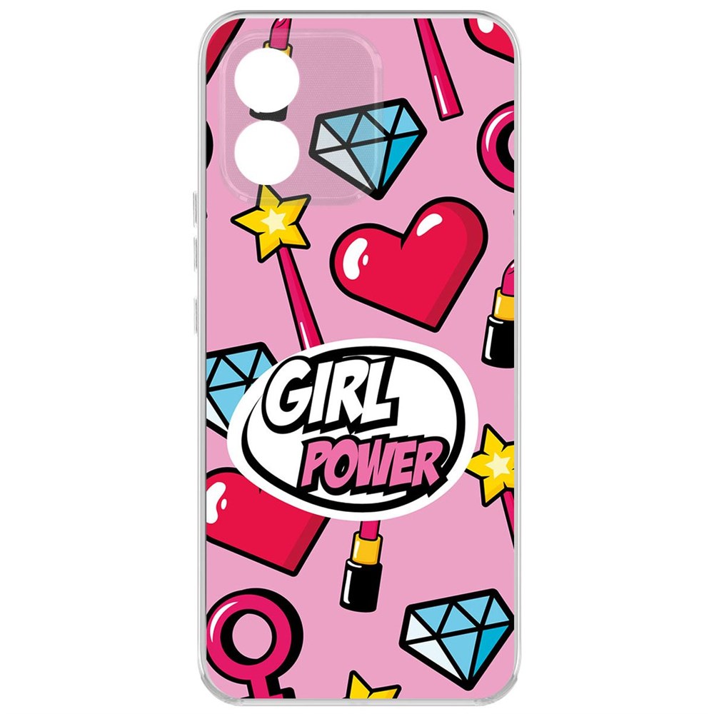 Чехол-накладка Krutoff Clear Case Girl Power для Honor X5