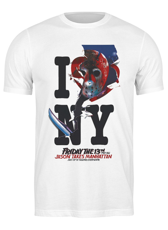 

Футболка мужская Printio Friday the 13th / i love ny белая S, Белый, Friday the 13th / i love ny