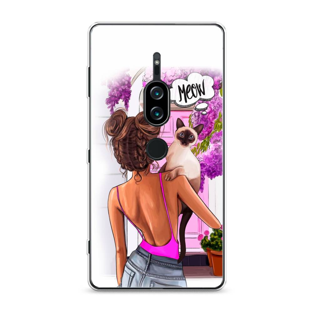 

Силиконовый чехол "Девушка с кошкой" на Sony Xperia XZ2 Premium, 53350-7