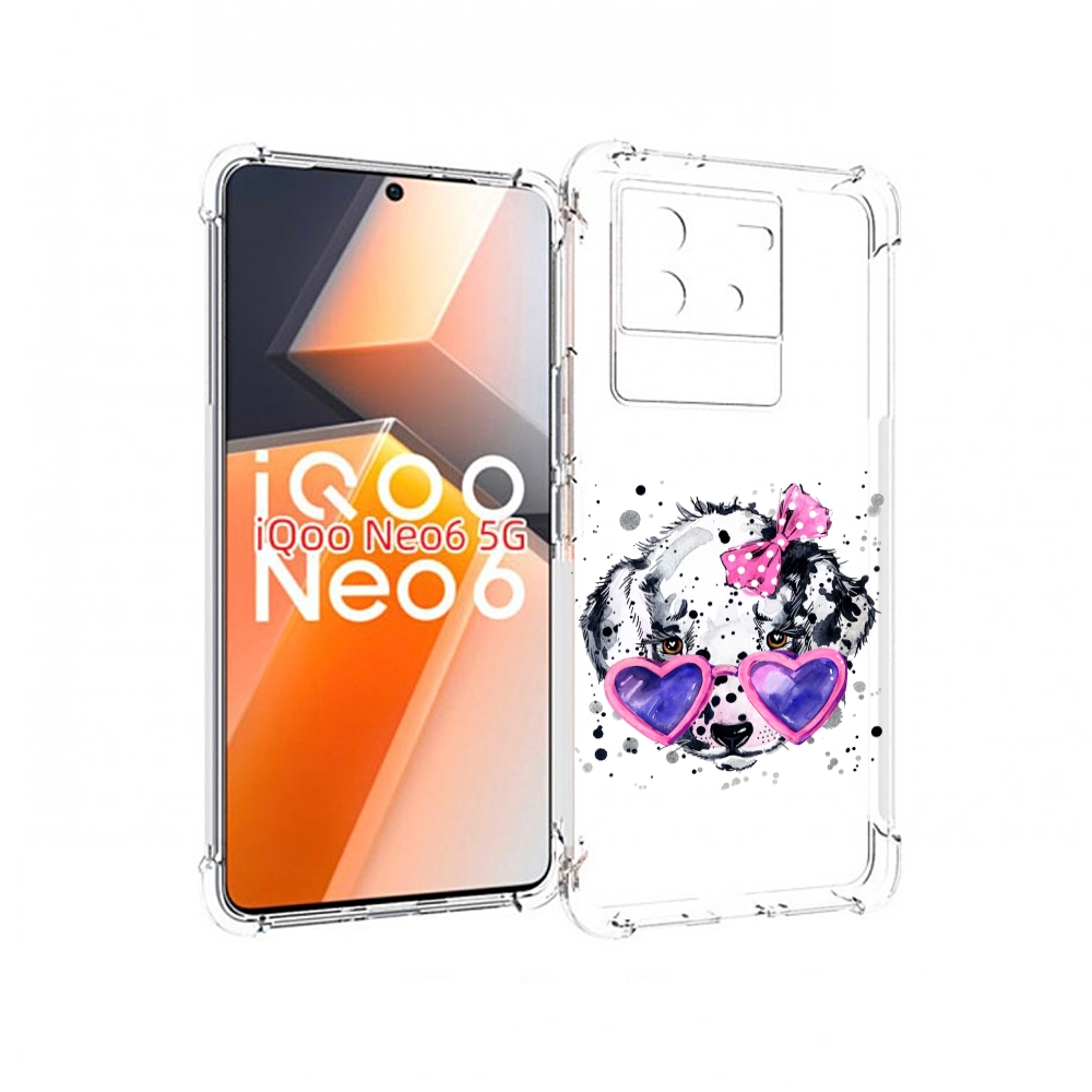 

Чехол MyPads долматинец в очках для Vivo iQoo Neo 6 5G, Прозрачный, Tocco