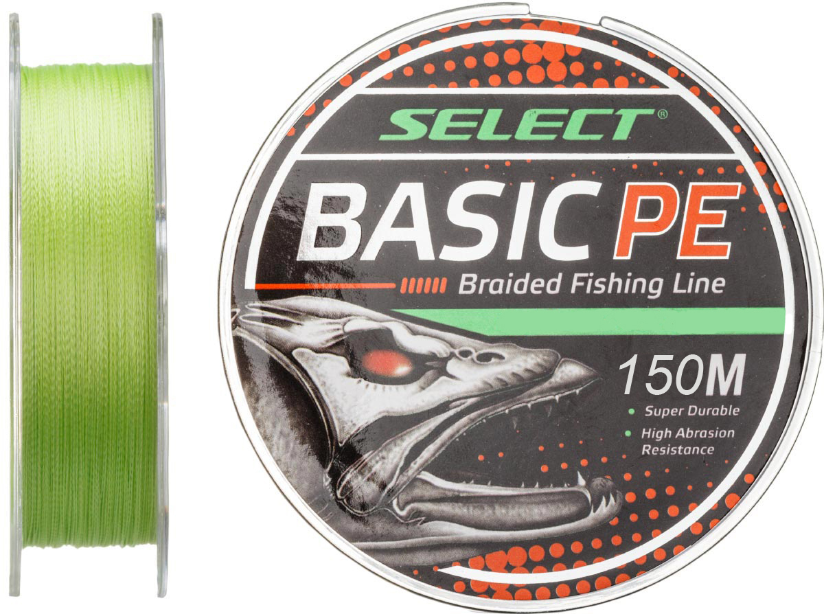 Шнур Select Basic PE 4x 150m светло-зелёный 0.18mm 22LB 9.9kg