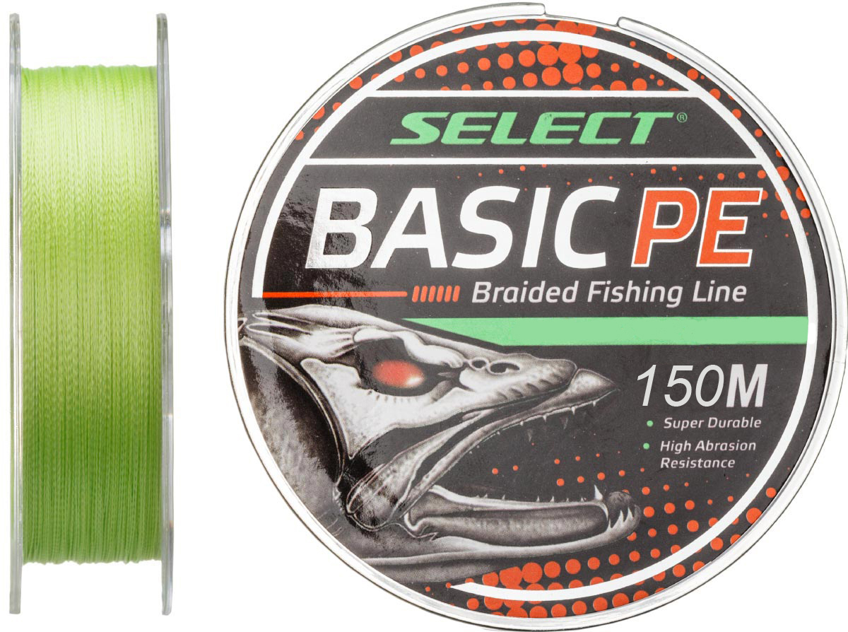 

Шнур Select Basic PE 4x 150m светло-зелёный 0.18mm 22LB 9.9kg, Зеленый, Basic PE 4x 150m