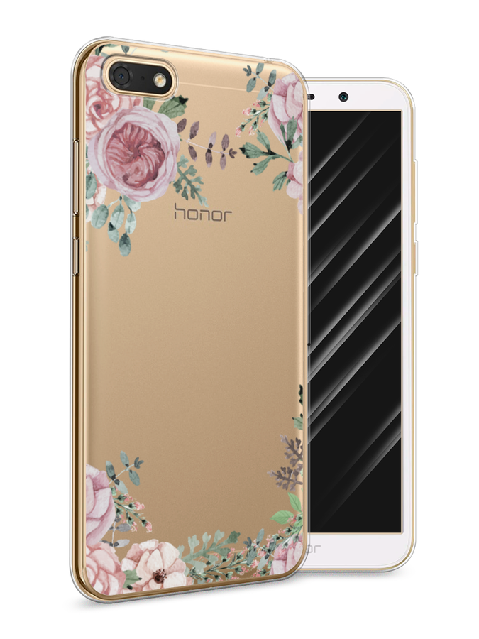 

Чехол Awog на Honor 7A "Нежные розы акварель", Прозрачный;розовый;зеленый, 65250-8