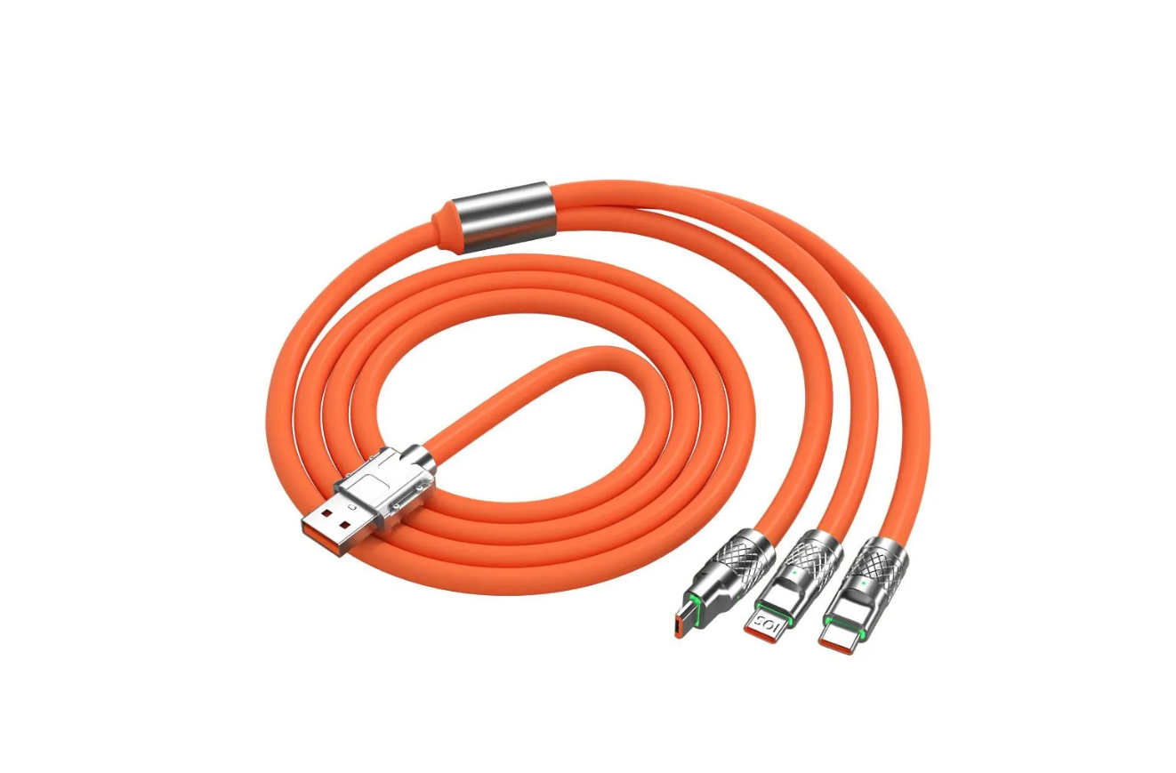 

Кабель Lightning, USB Type-C, micro USB-USB NoBrand 3 в 1 ор 1.2м оранжевый, 3 в 1 ор