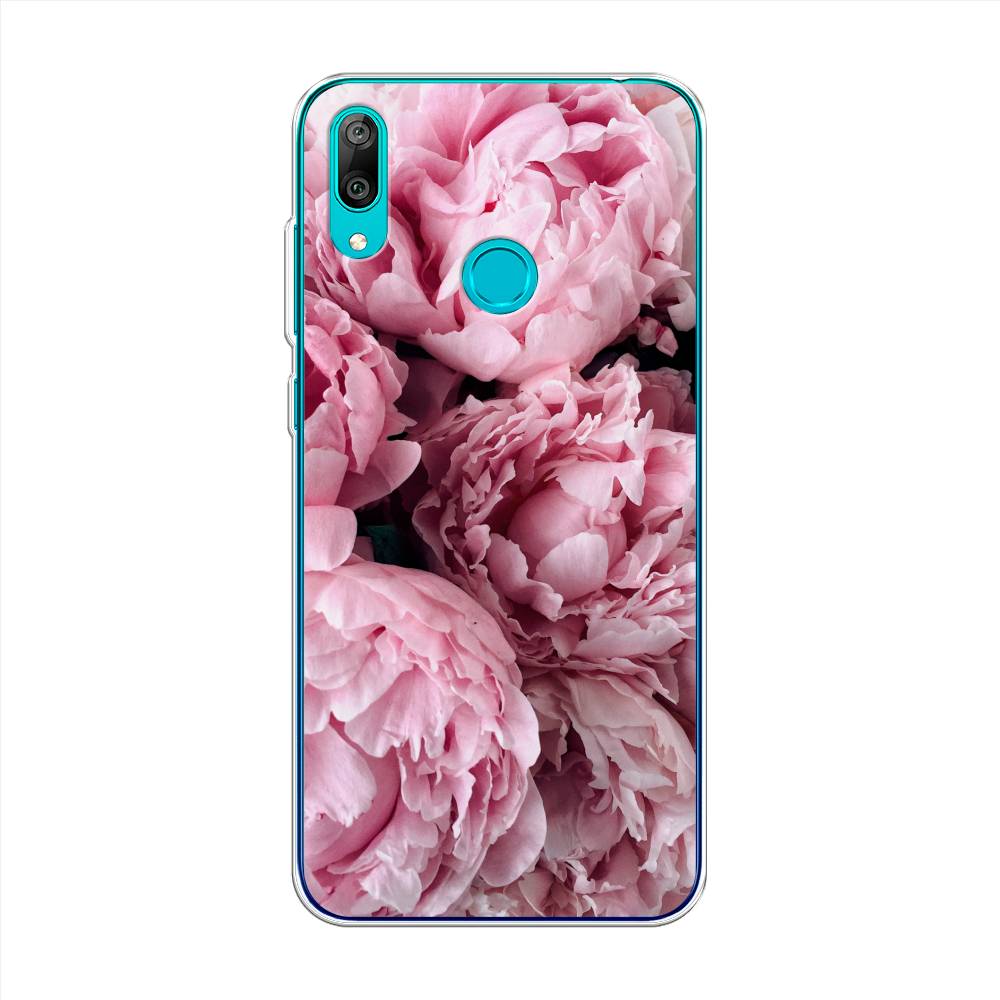 

Чехол Awog на Huawei Y7 2019 "Нежные пионы", Розовый;черный;белый, 68450-8