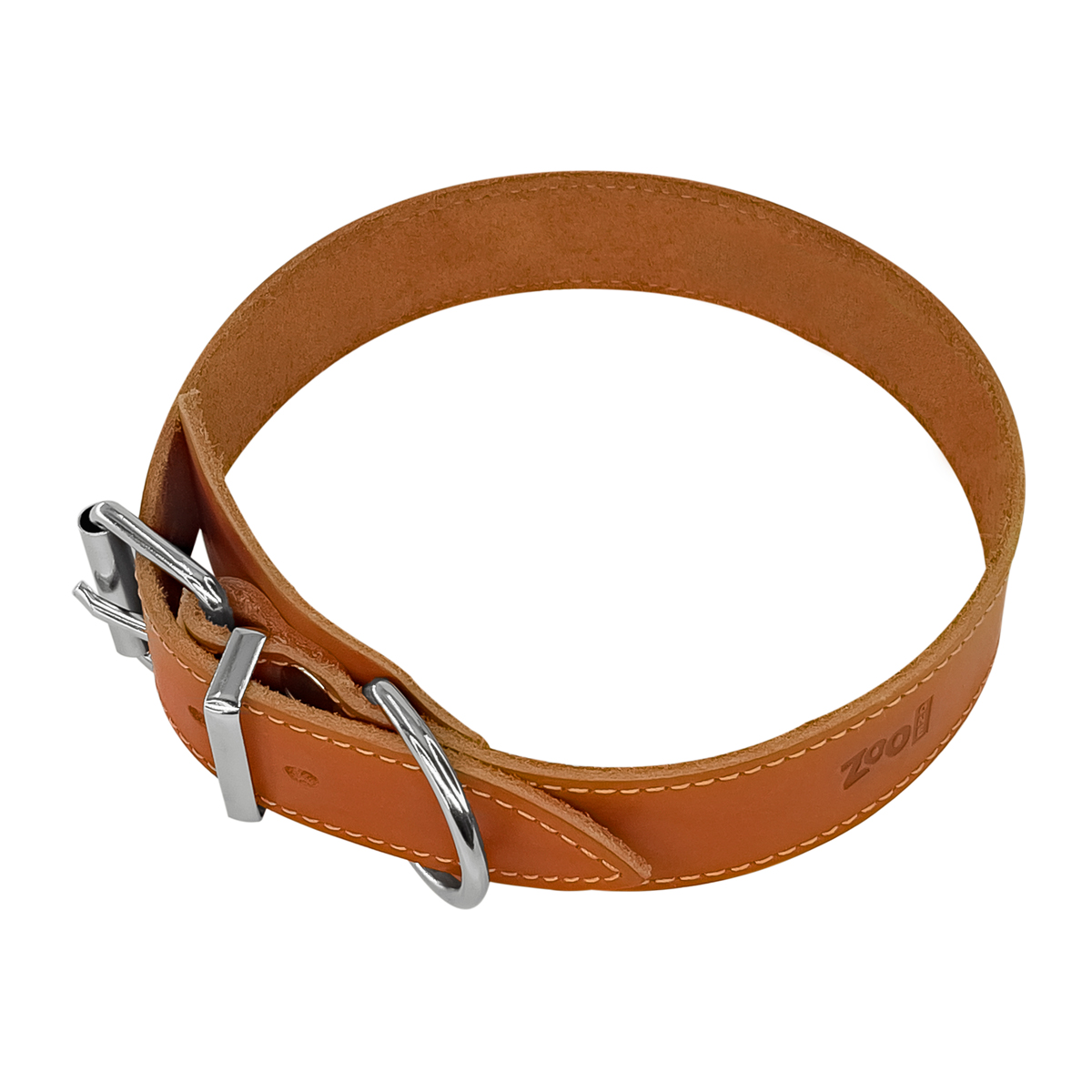 

Ошейник для собак Zoo One, рыжий, кожа, сталь, 35 мм x 50-60 см, Ошейник кожаный