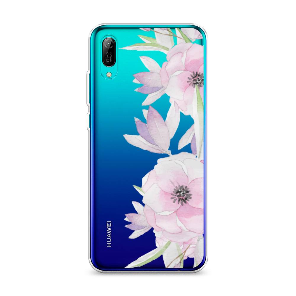 

Чехол Awog на Huawei Y6 Pro (Prime) 2019 "Нежные анемоны", Розовый;черный;фиолетовый, 68150-8