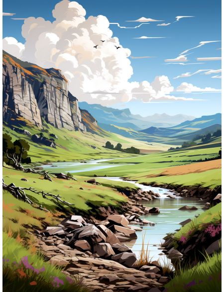 

Алмазная мозаика на подрамнике Горный ручей, 40x30 см, 50 цветов, 86040, ПРА-873