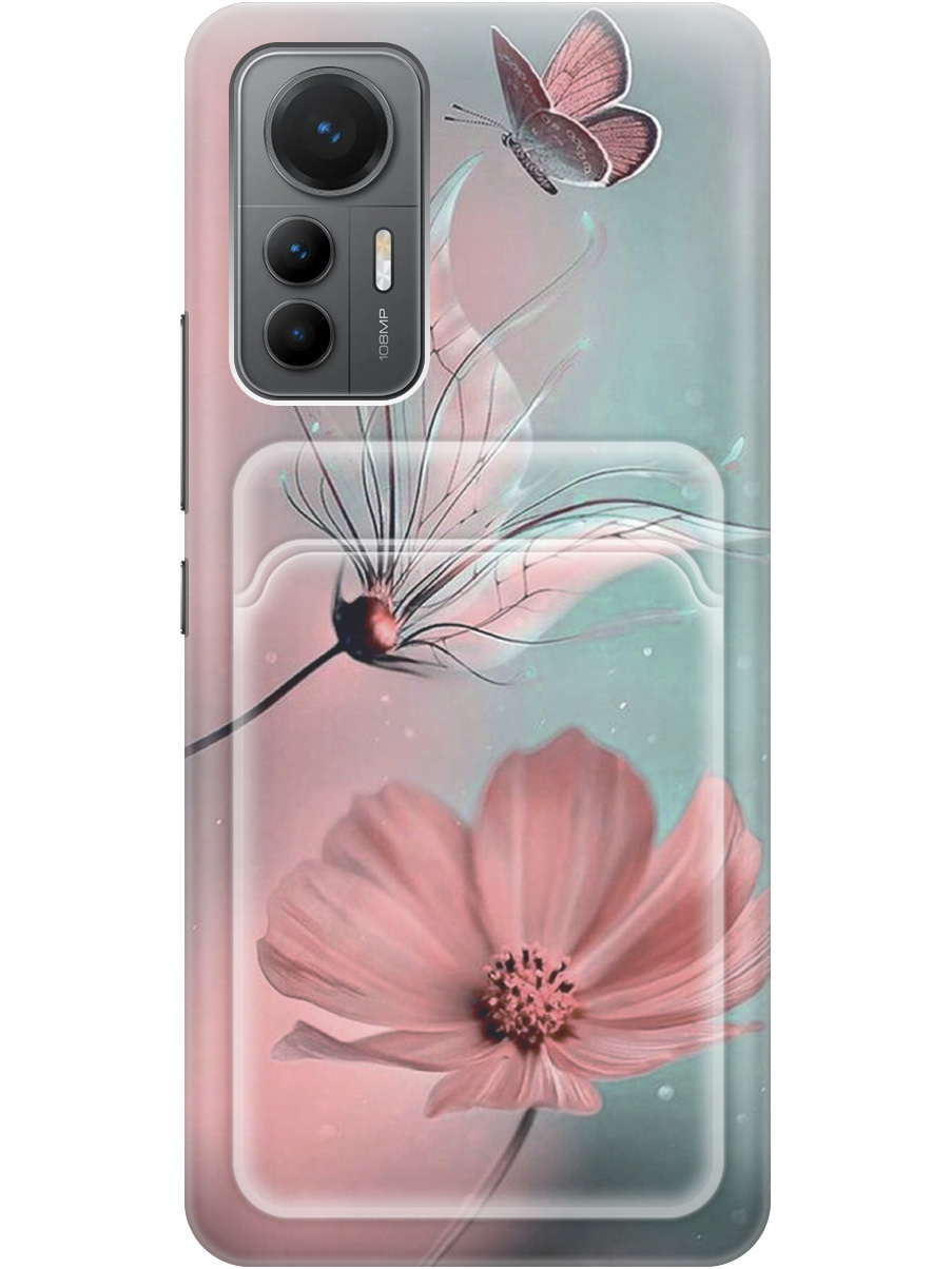 

Силиконовый чехол на Xiaomi 12 Lite с рисунком "Бабочка и цветы", 20012017