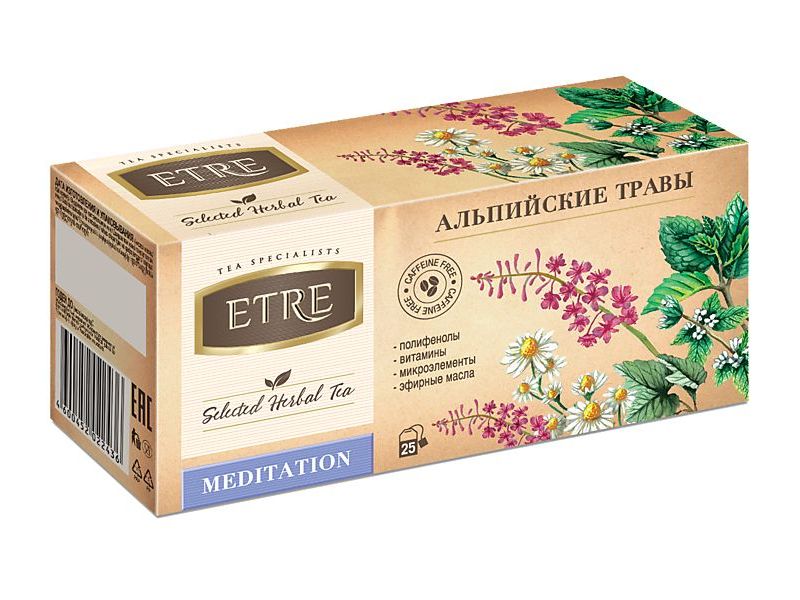 Чайный напиток Etre Альпийские травы в пакетиках 1,5 г х 25 шт