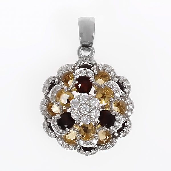 

Кулон из серебра Balex Jewellery 3410931202, гранат/цитрин/фианит, 3410931202