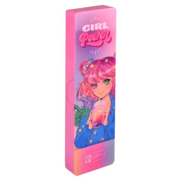 

Пенал Феникс+ Розовая девочка пластиковый футляр 55х200х25 для девочек розовый