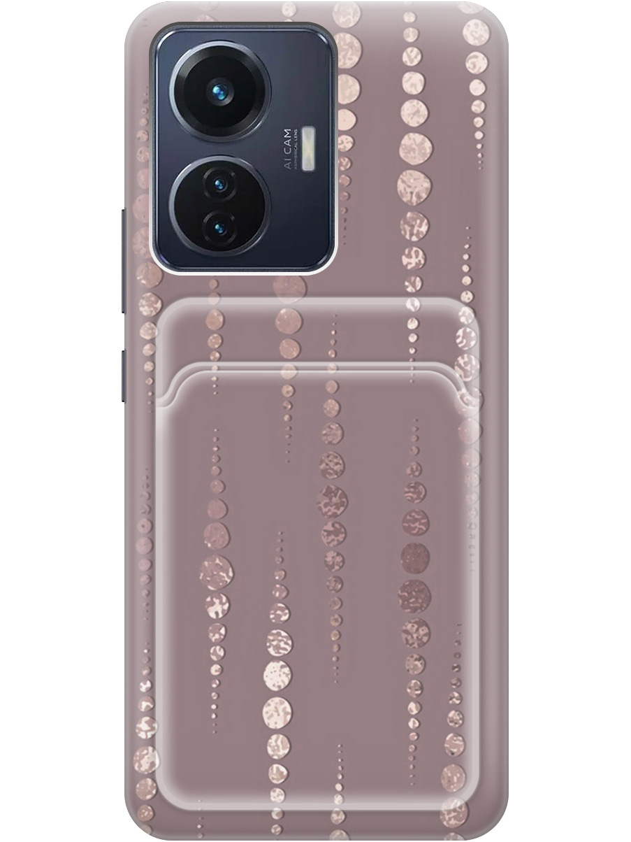 

Силиконовый чехол на Vivo T1 с рисунком "Монеты в розовых песках", Белый;розовый, 20012010