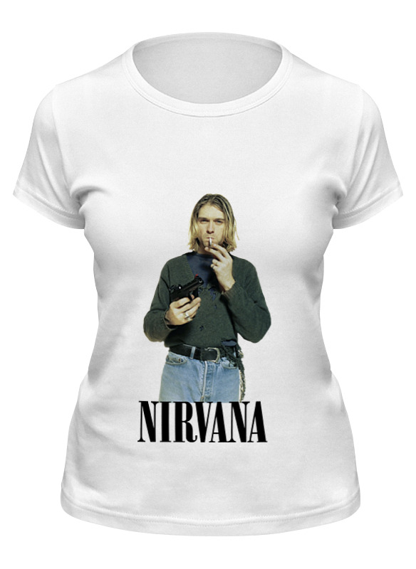 

Футболка женская Printio Nirvana kurt cobain белая S, Белый, Nirvana kurt cobain