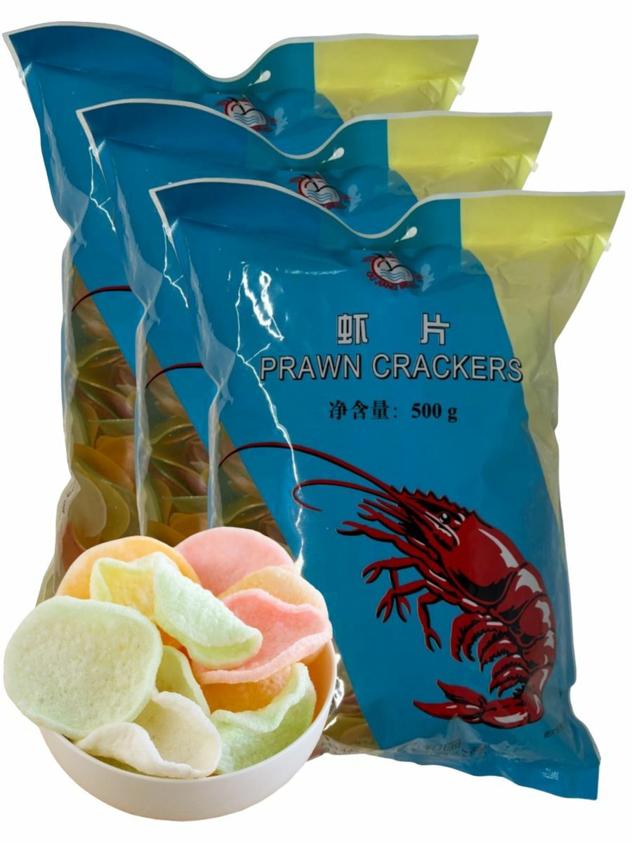 

Чипсы Prawn Crackers креветочные для жарки, 500 г * 3 шт, PC3