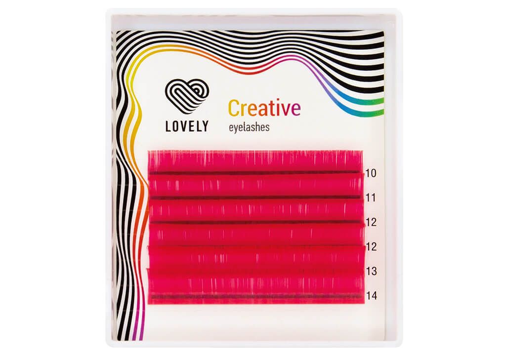 

Ресницы Lovely розовые pink мини 6 линий C+ 0.07 7-11 мм, Розовый