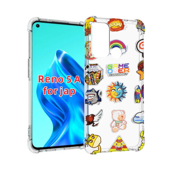 

Чехол MyPads Стикеры для Oppo Reno 5A, Прозрачный, Tocco