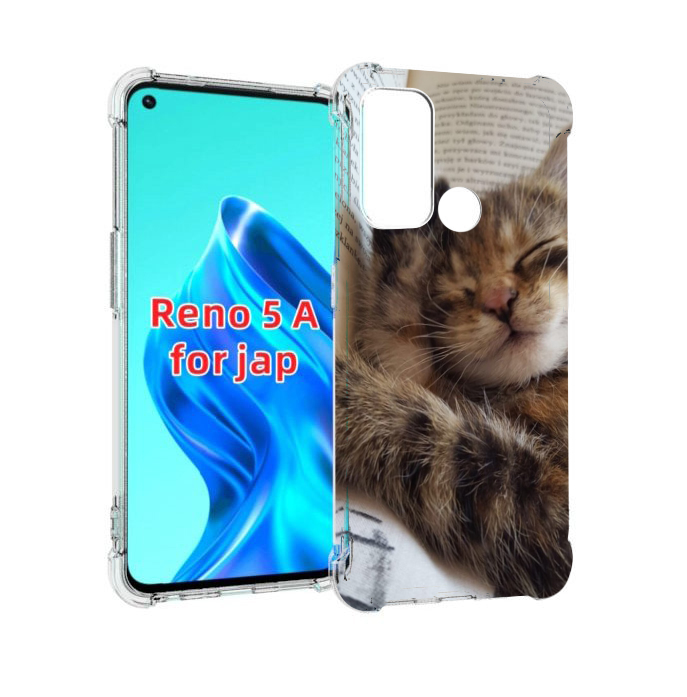 

Чехол MyPads Спящий-котенок для Oppo Reno 5A, Прозрачный, Tocco