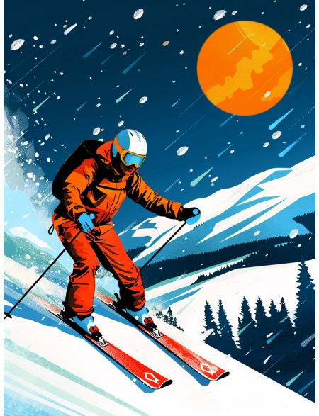 

Алмазная мозаика без подрамника Спуск с горы, 50x40 см, 50 цветов, 85996, РА-869