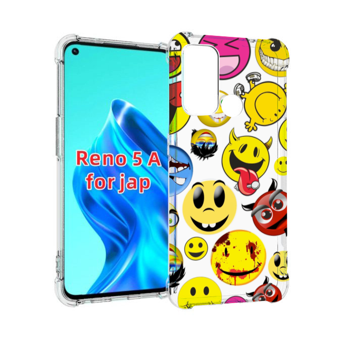 

Чехол MyPads Смайлики для Oppo Reno 5A, Прозрачный, Tocco