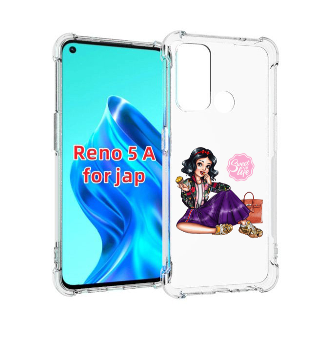 

Чехол MyPads Сладкая-жизнь женский для Oppo Reno 5A, Прозрачный, Tocco