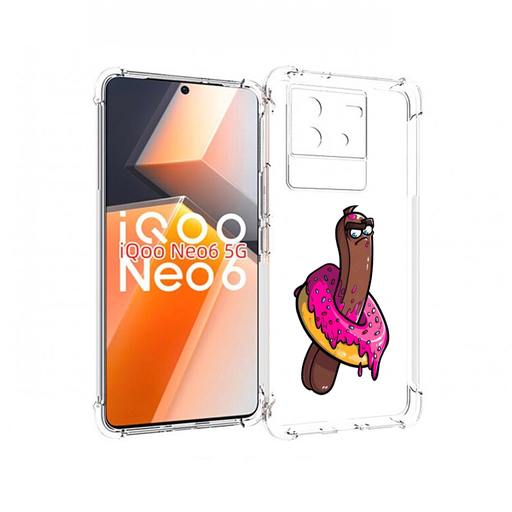 

Чехол MyPads эклер в пончике для Vivo iQoo Neo 6 5G, Прозрачный, Tocco