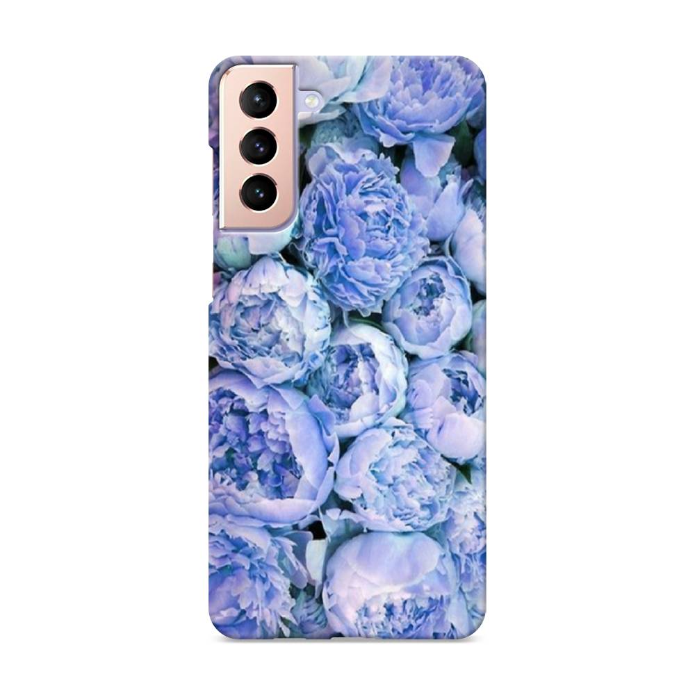 фото Пластиковый чехол "пионы голубые" на samsung galaxy s21 + awog