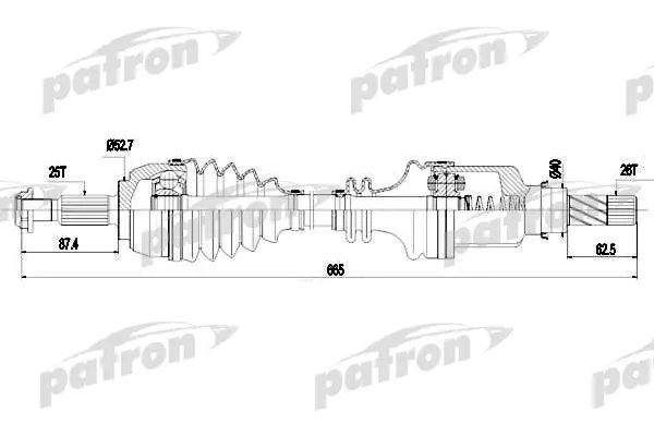 

Приводной вал PATRON PDS0244