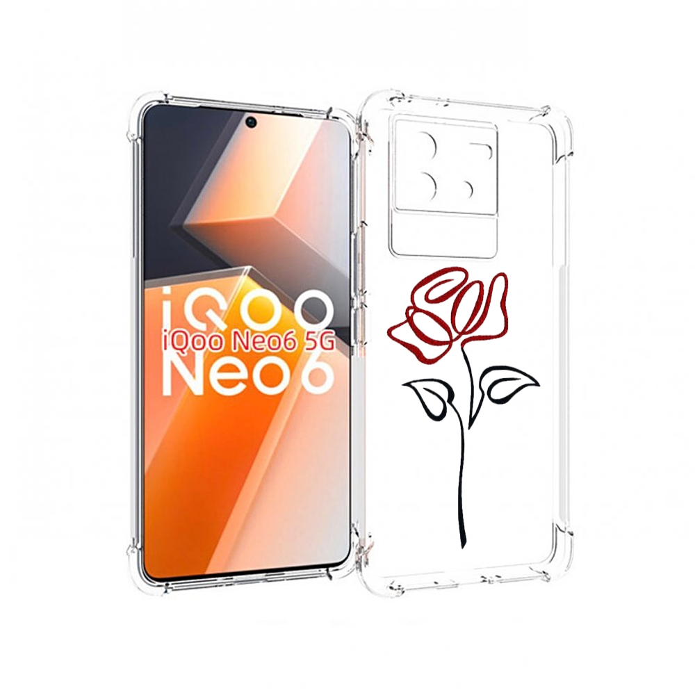 

Чехол MyPads цветок в одну линию для Vivo iQoo Neo 6 5G, Прозрачный, Tocco