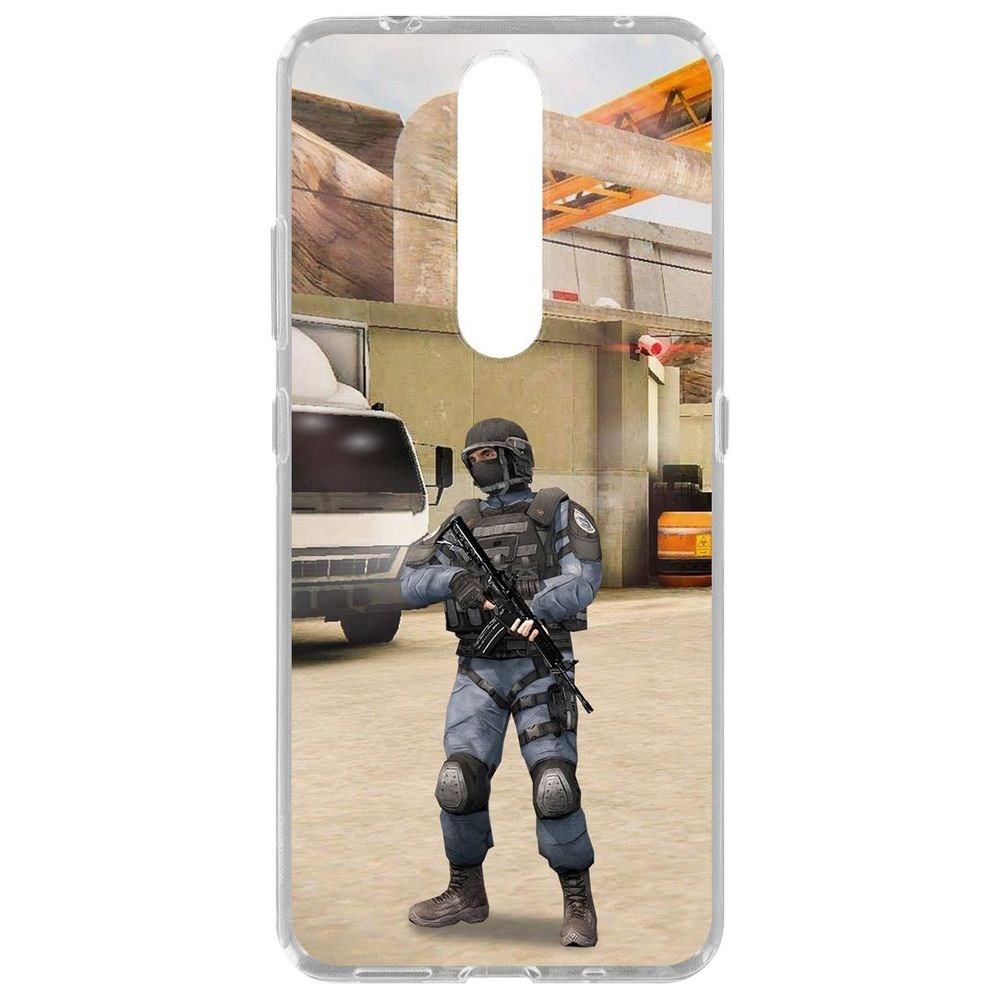 

Чехол-накладка Krutoff Clear Case Cтандофф 2 (Standoff 2) - GIGN для Nokia 2.4, Прозрачный