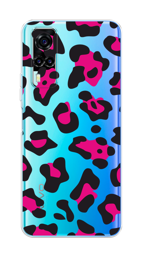 

Чехол на Vivo Y31/Y53s 4G "Pink cow spots", Черный;розовый, 263750-1