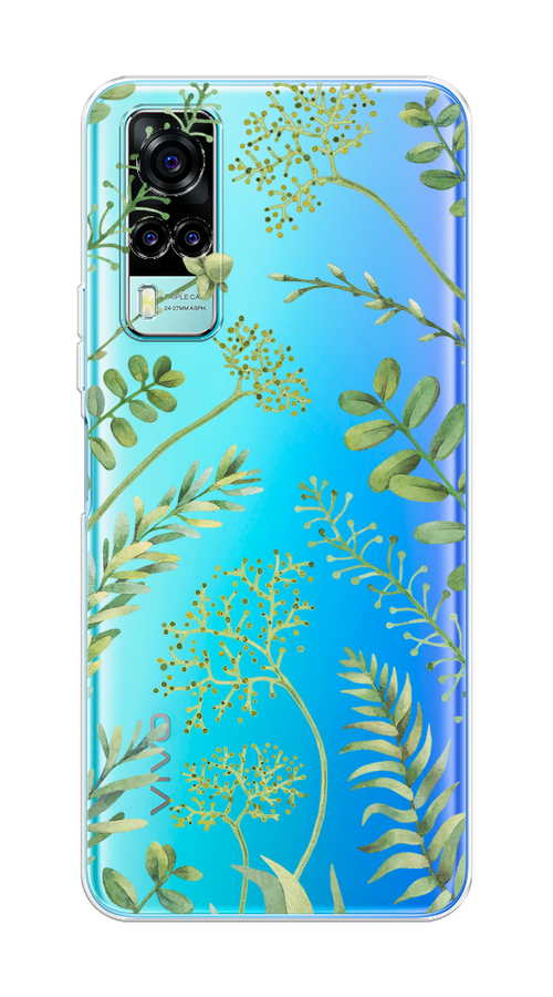 

Чехол на Vivo Y31/Y53s 4G "Green Leaves", Зеленый;прозрачный, 263750-1