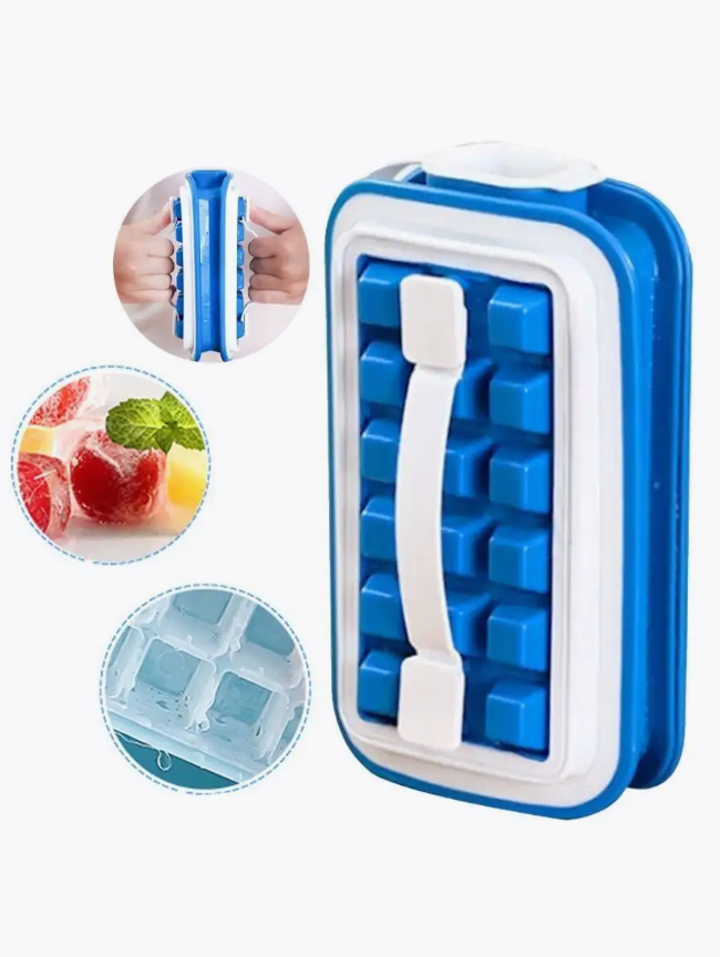 

Контейнер для льда Ice Cube Tray пластик- силикон 320мл, Белый;синий, силикон 320