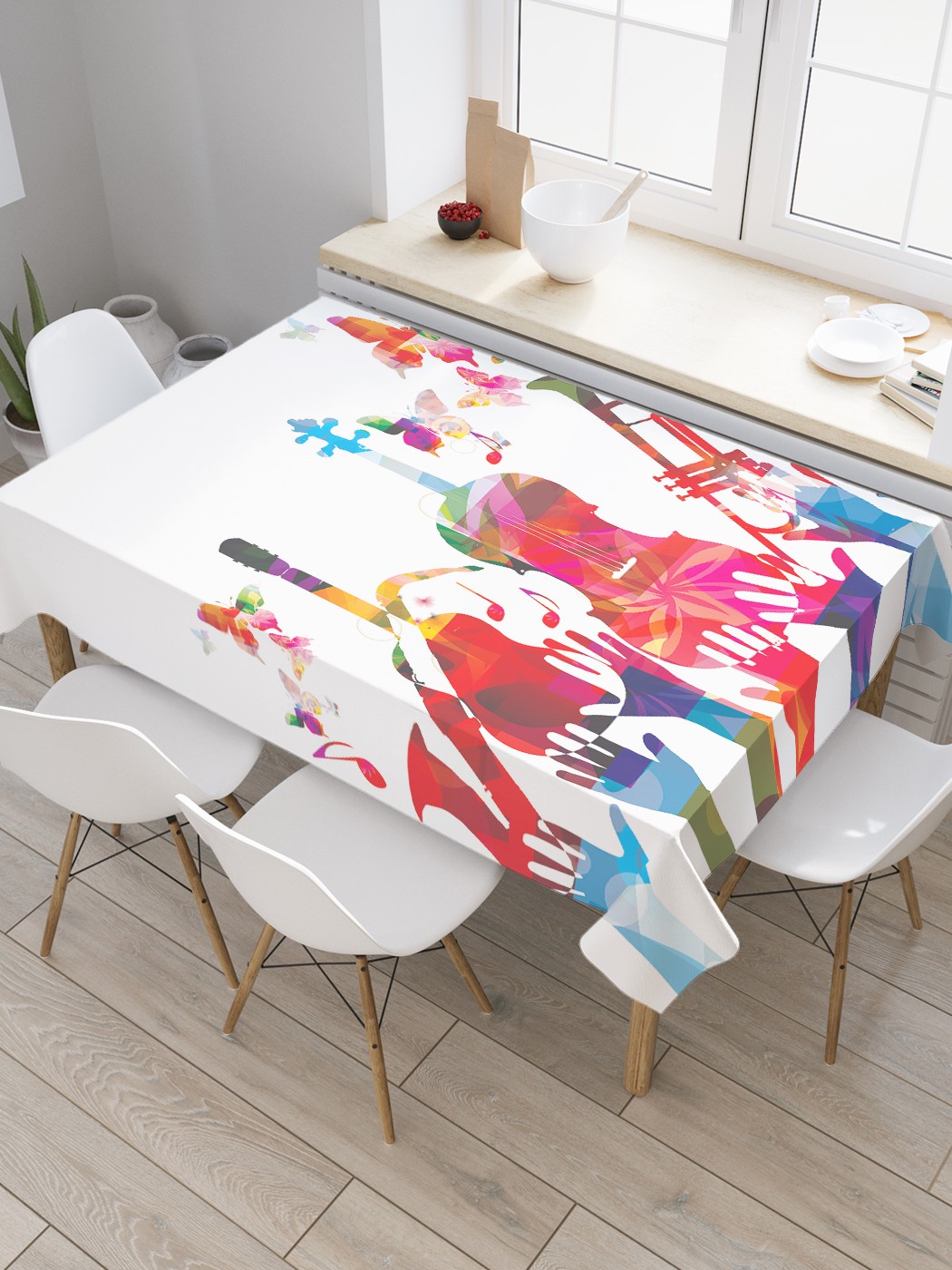 

Фотоскатерть JoyArty МУЛЬТИ 100826 120x145, Белый