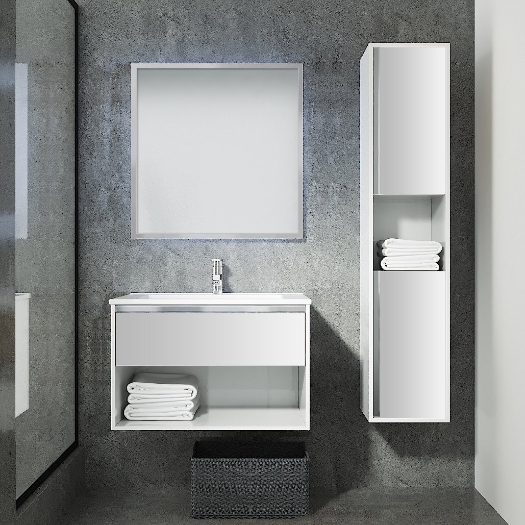 фото Sanvit мебель для ванной sanvit контур 75 белая глянцевая