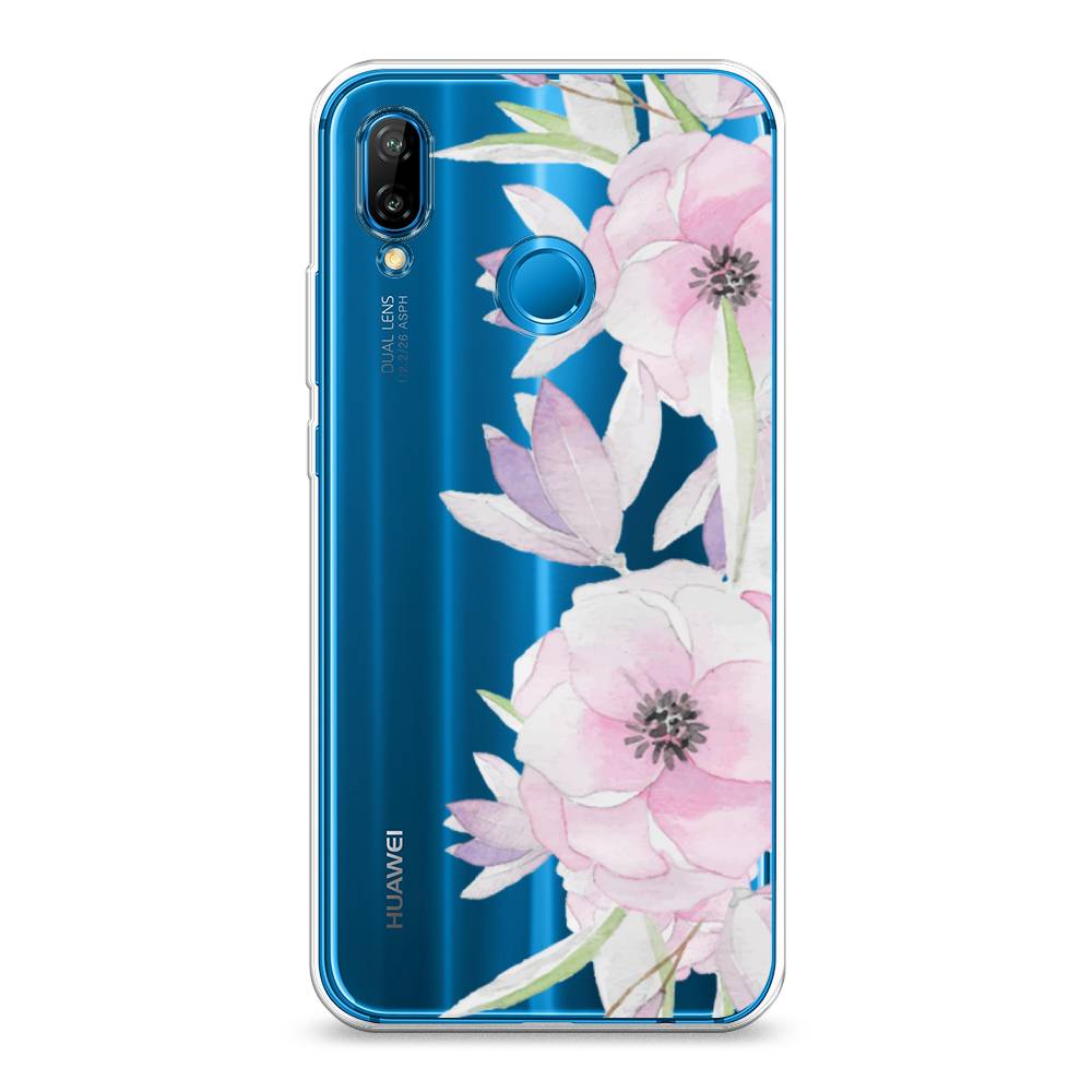 

Чехол Awog на Huawei Nova 3E "Нежные анемоны", Розовый;черный;фиолетовый, 65650-8