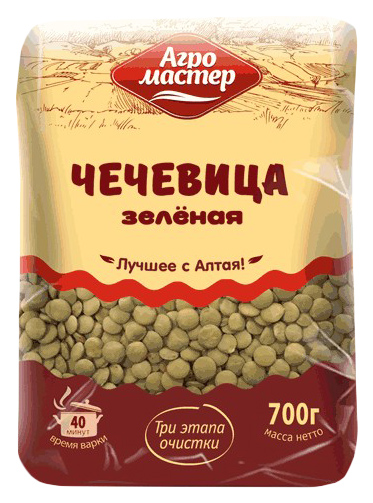 

Чечевица Агромастер зеленая 700 г