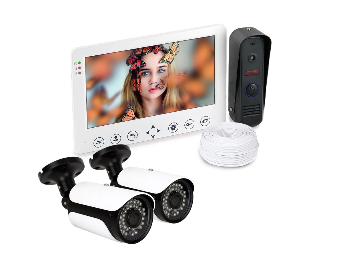 Видеодомофон HDcom W-715 с двумя уличными видеокамерами KDM-6215G 160921911