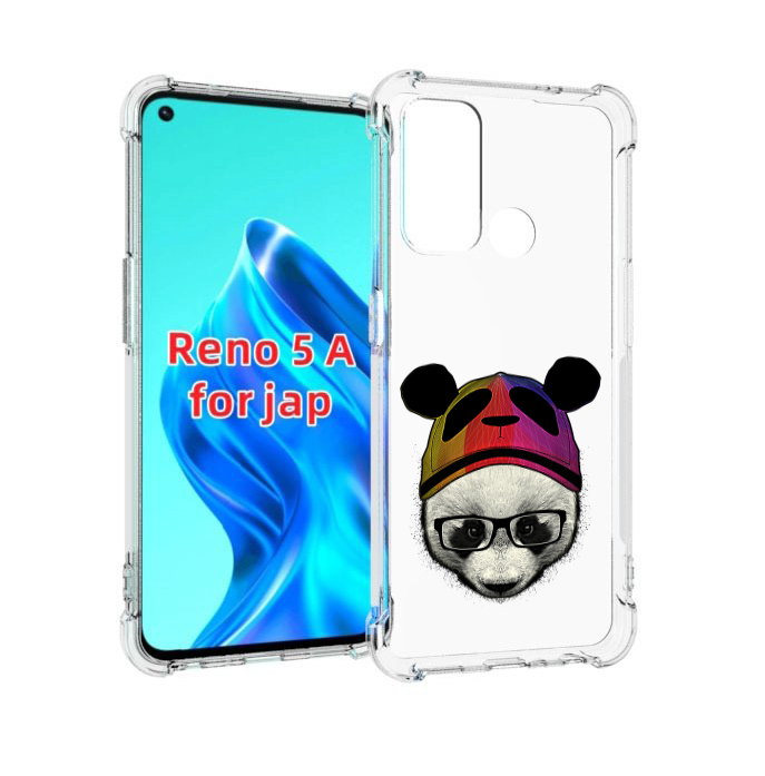 

Чехол MyPads Панда в шапке для Oppo Reno 5A, Прозрачный, Tocco