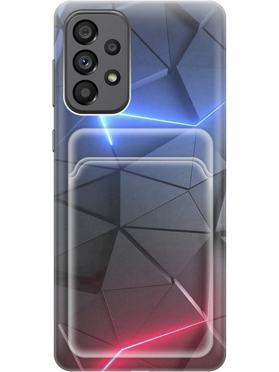 

Силиконовый чехол на Samsung Galaxy A73 5G с рисунком "Графитовые грани", Серый;синий, 20012007