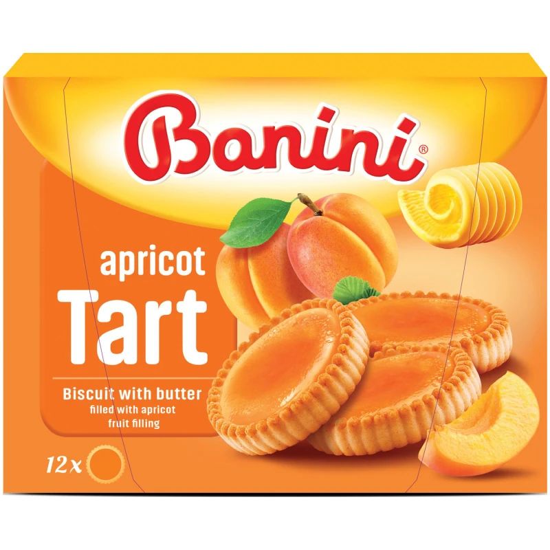 Печенье Banini Tart Apricot с абрикосовой начинкой 210 г