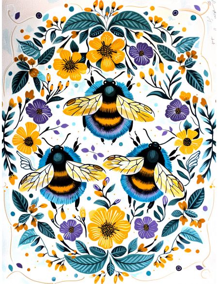 

Алмазная мозаика без подрамника Вологодский шмель, 50x40 см, 50 цветов, 85916, РА-861