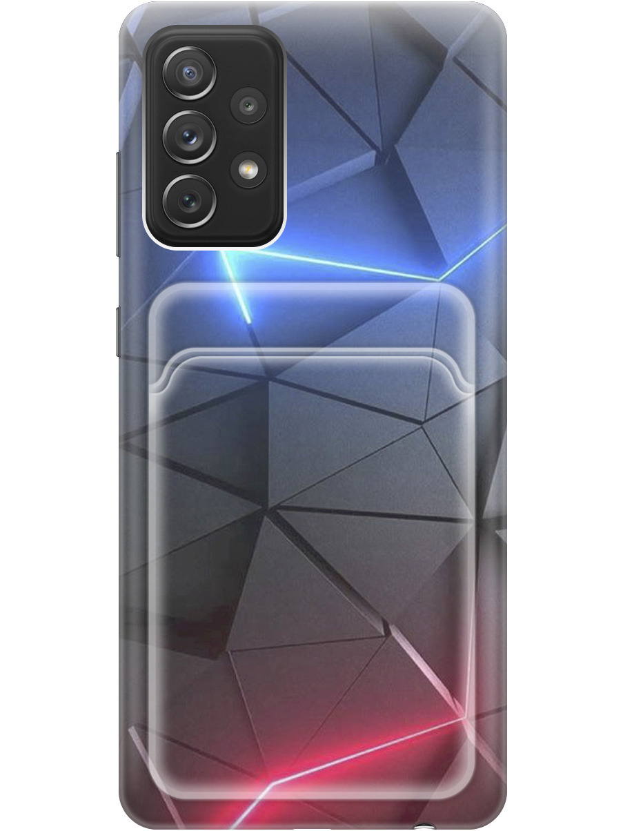 

Силиконовый чехол на Samsung Galaxy A72 с рисунком "Графитовые грани", Серый;синий, 20012049