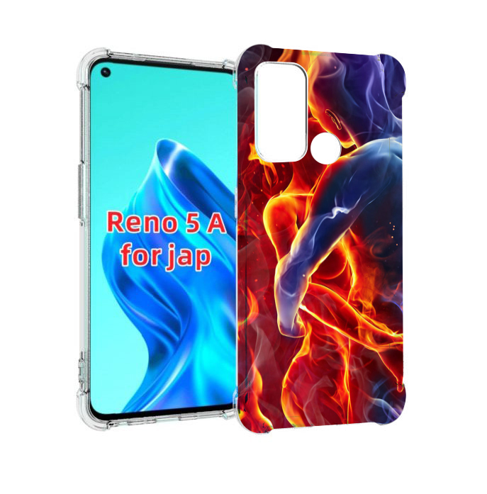

Чехол MyPads Огонь-вода для Oppo Reno 5A, Прозрачный, Tocco