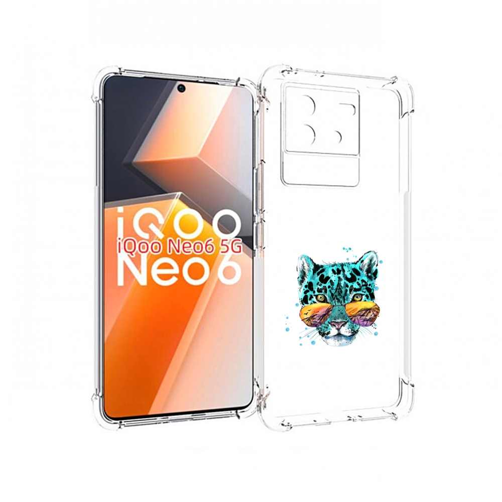 

Чехол MyPads голубой лео для Vivo iQoo Neo 6 5G, Прозрачный, Tocco