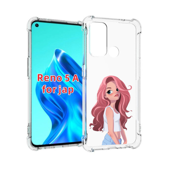

Чехол MyPads Мультяшный-арт-девушки женский для Oppo Reno 5A, Прозрачный, Tocco