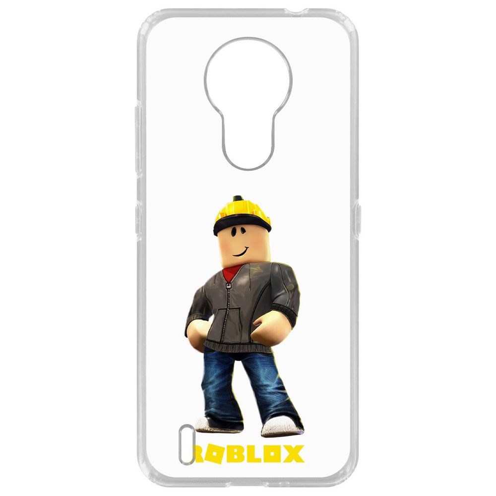 Чехол-накладка Krutoff Clear Case Roblox-Строитель для Nokia 1.4