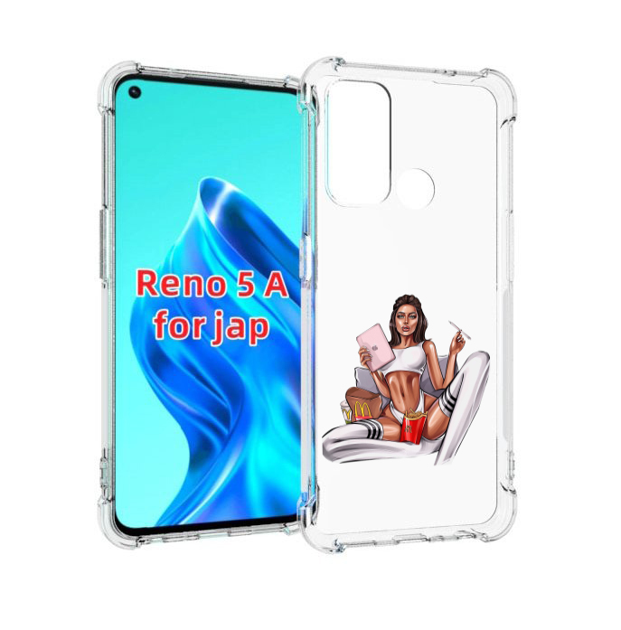 

Чехол MyPads Модная-иллюстрация-девушки женский для Oppo Reno 5A, Прозрачный, Tocco